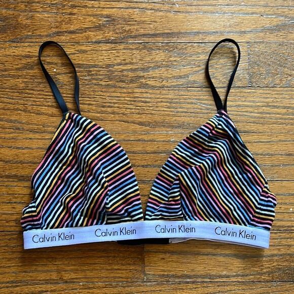 Calvin Klein Multi Colored Striped Bralette - Picture 1 of 5